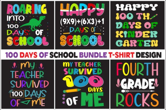 100 Days of School T-Shirt Designs & Graphics