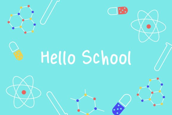 Blue Hello School Graphics & Backgrounds