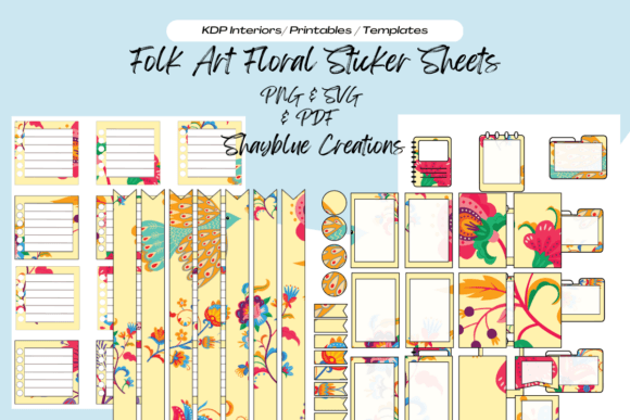 Floral Folk Art: Graphics & Print Templates