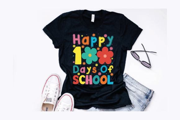 Groovy 100th Day Graphics for T-Shirt Designs