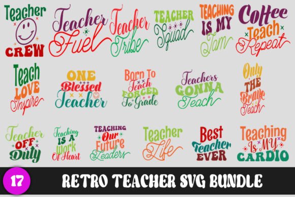Retro Teacher Graphics for T-Shirt Designs
