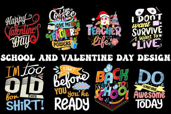 School Day & Valentine Graphics: Print Templates