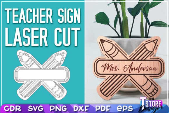 Teacher Sign Laser Cut SVG for Signs