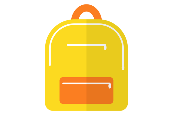 Yellow Backpack Icon: Graphics & Illustrations